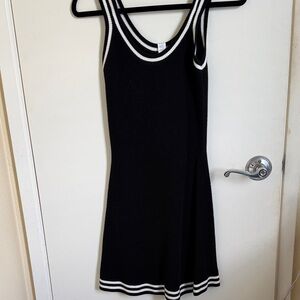 ALO Yoga Black and White Trim Mini Dress